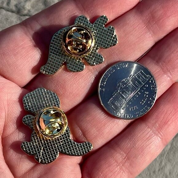 Dinosaur Frosted Animal Cookies Set of 2 Pink and White Enamel Pins - Picture 8 of 9